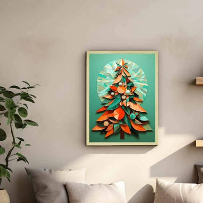 Artisan Christmas Tree Canvas Wall Painting