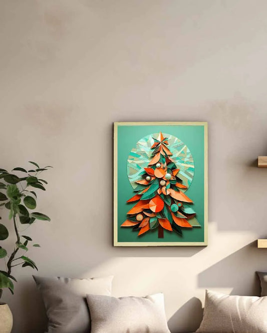 Artisan Christmas Tree Canvas Wall Painting