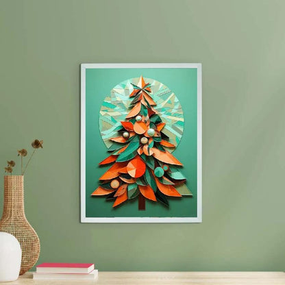 Artisan Christmas Tree Canvas Wall Painting