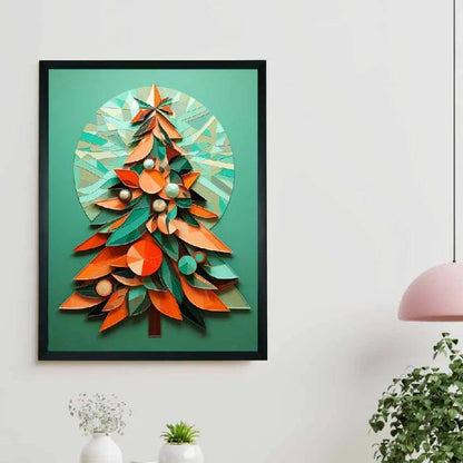 Artisan Christmas Tree Canvas Wall Painting