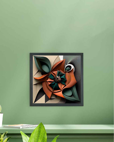 Geometrified Flower Artisan Canvas Wall Painting