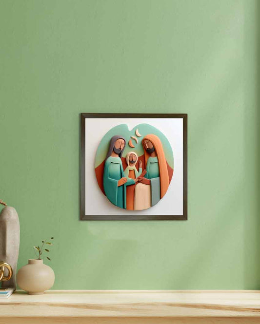 Jesus Family Artisan Canvas Wall Painting