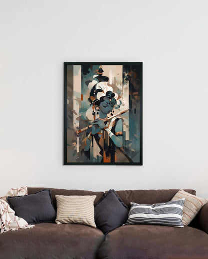 Krishna with Flute Canvas Premium Wall Painting