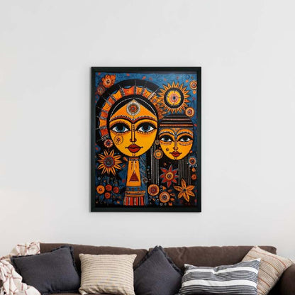 Mother & Son Eyes Artisan Canvas Wall Painting