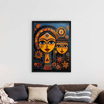 Mother & Son Eyes Artisan Canvas Wall Painting