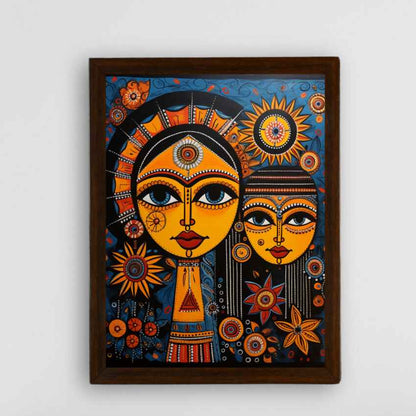 Mother & Son Eyes Artisan Canvas Wall Painting