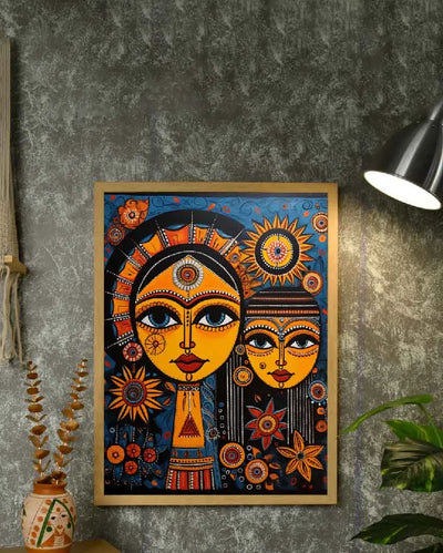 Mother & Son Eyes Artisan Canvas Wall Painting