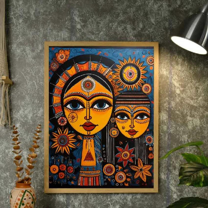 Mother & Son Eyes Artisan Canvas Wall Painting