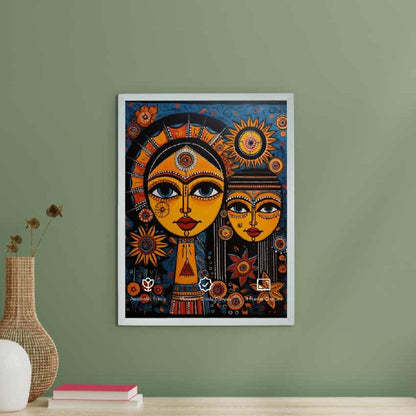 Mother & Son Eyes Artisan Canvas Wall Painting