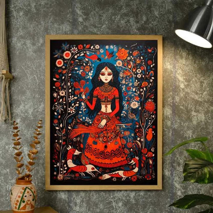 Artisan Red Women Decor Masterpiece Wall Painting