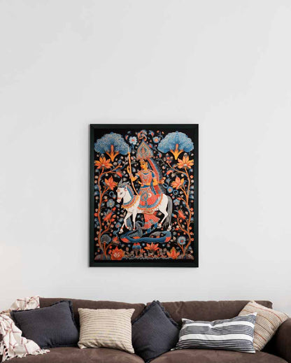 Mythical Women on Horse Artisan Canvas Wall Painting