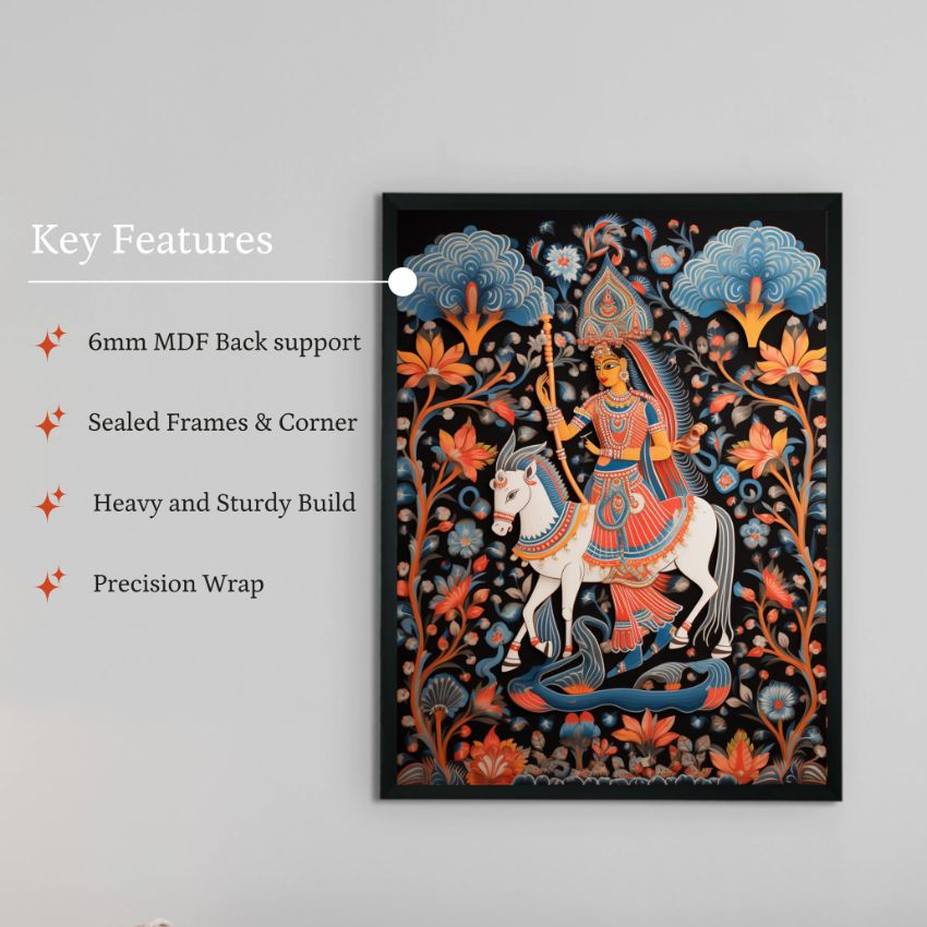 Mythical Women on Horse Artisan Canvas Wall Painting