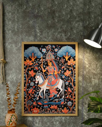 Mythical Women on Horse Artisan Canvas Wall Painting