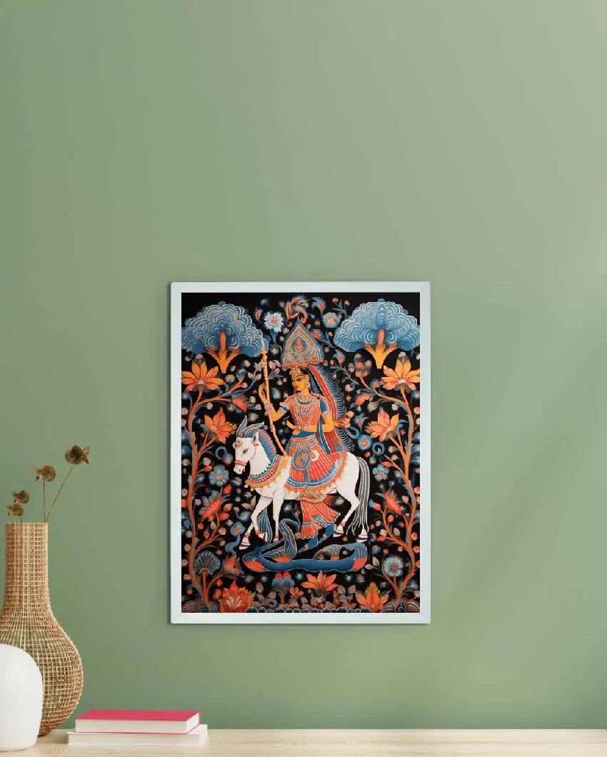 Mythical Women on Horse Artisan Canvas Wall Painting