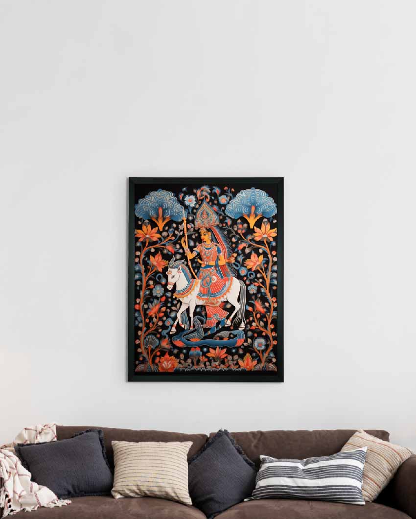 Mythical Women on Horse Artisan Canvas Wall Painting