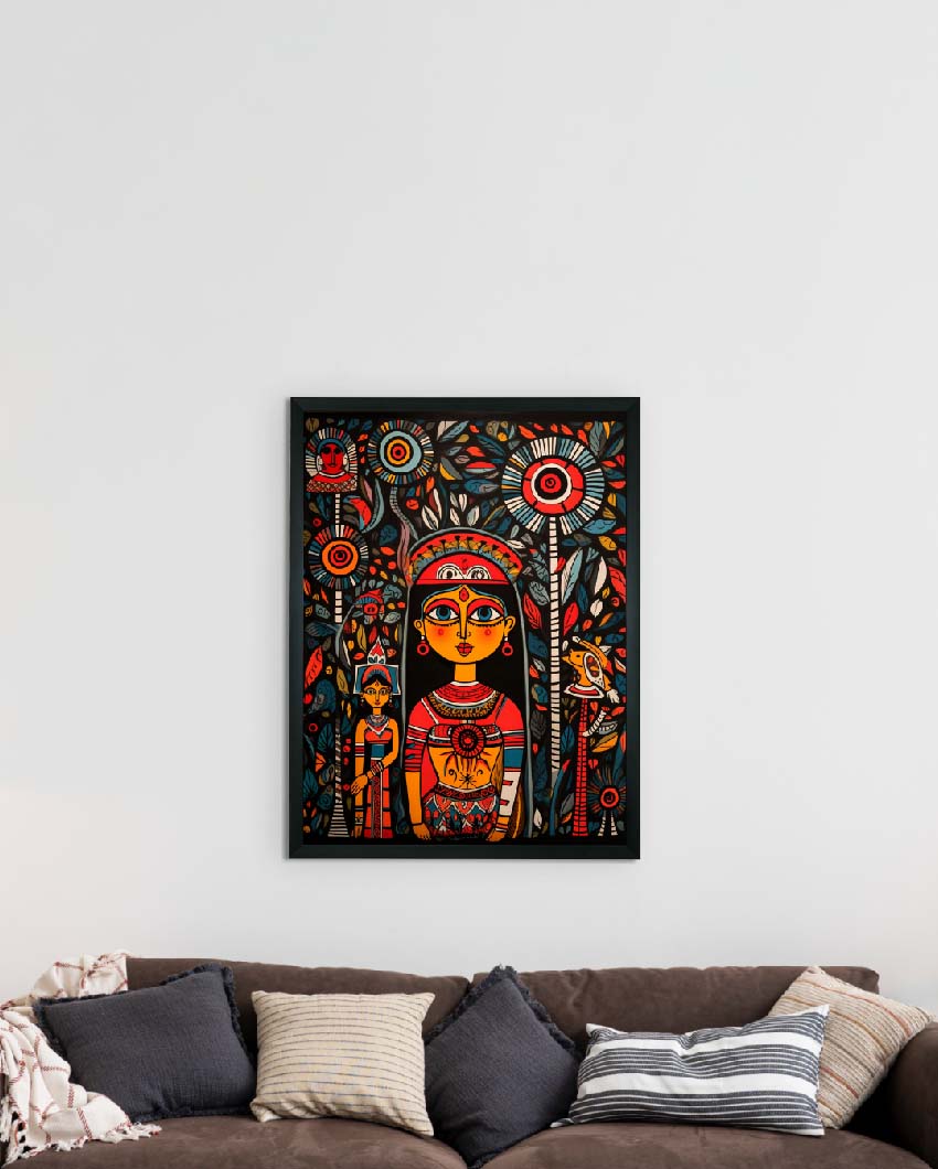 Pout Women Abstract Artisan Canvas Wall Painting