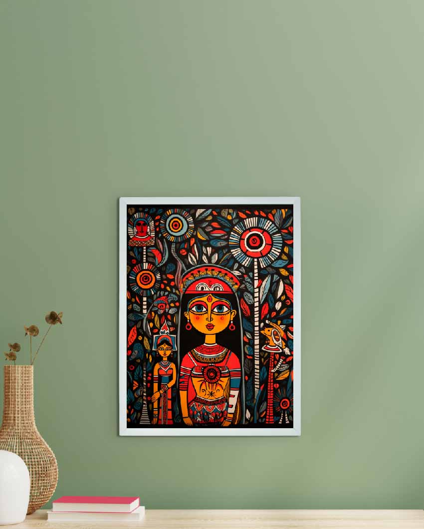 Pout Women Abstract Artisan Canvas Wall Painting