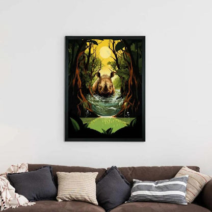 Rhino Wall Print Canvas Home Decor Wall Painting