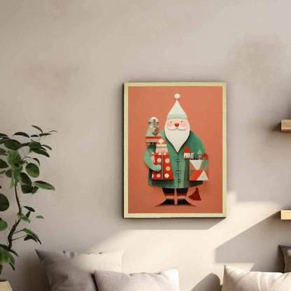 Santa Canvas Festive Home Decor with Gift Wall Painting