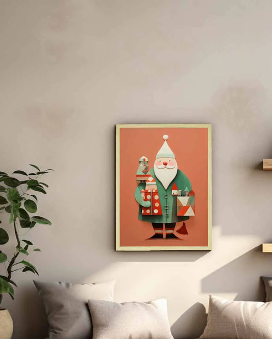 Santa Canvas Festive Home Decor with Gift Wall Painting