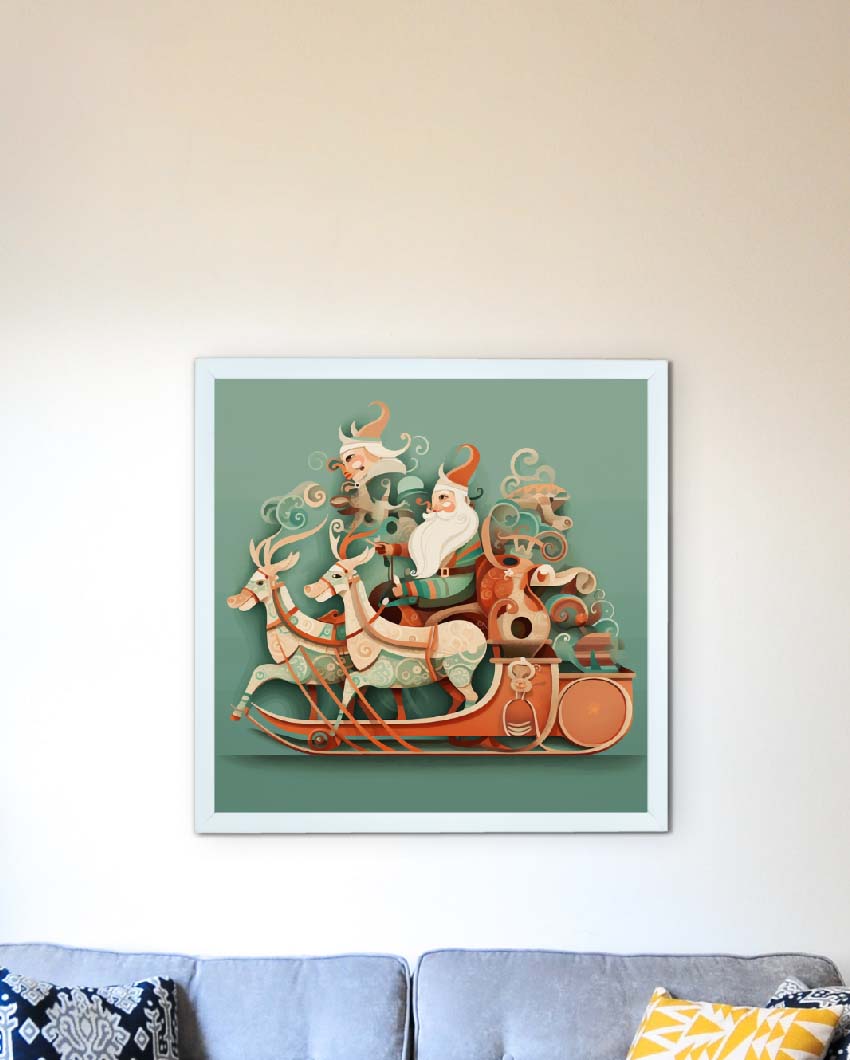 Mystic Santa Chariot Canvas Wall Painting