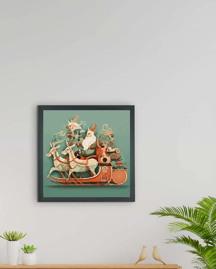 Mystic Santa Chariot Canvas Wall Painting