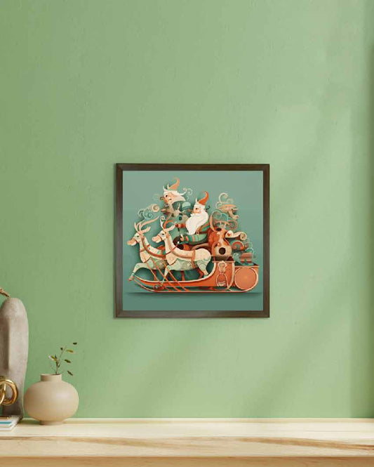 Mystic Santa Chariot Canvas Wall Painting