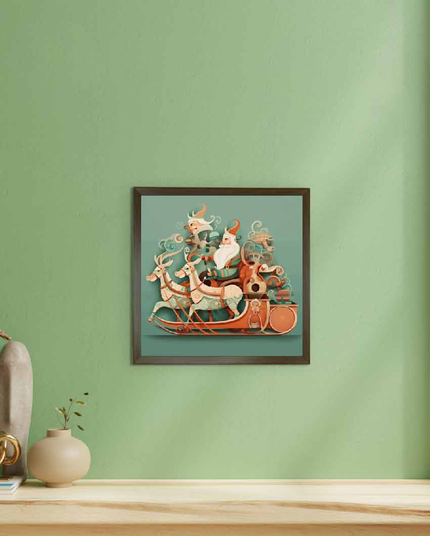 Mystic Santa Chariot Canvas Wall Painting