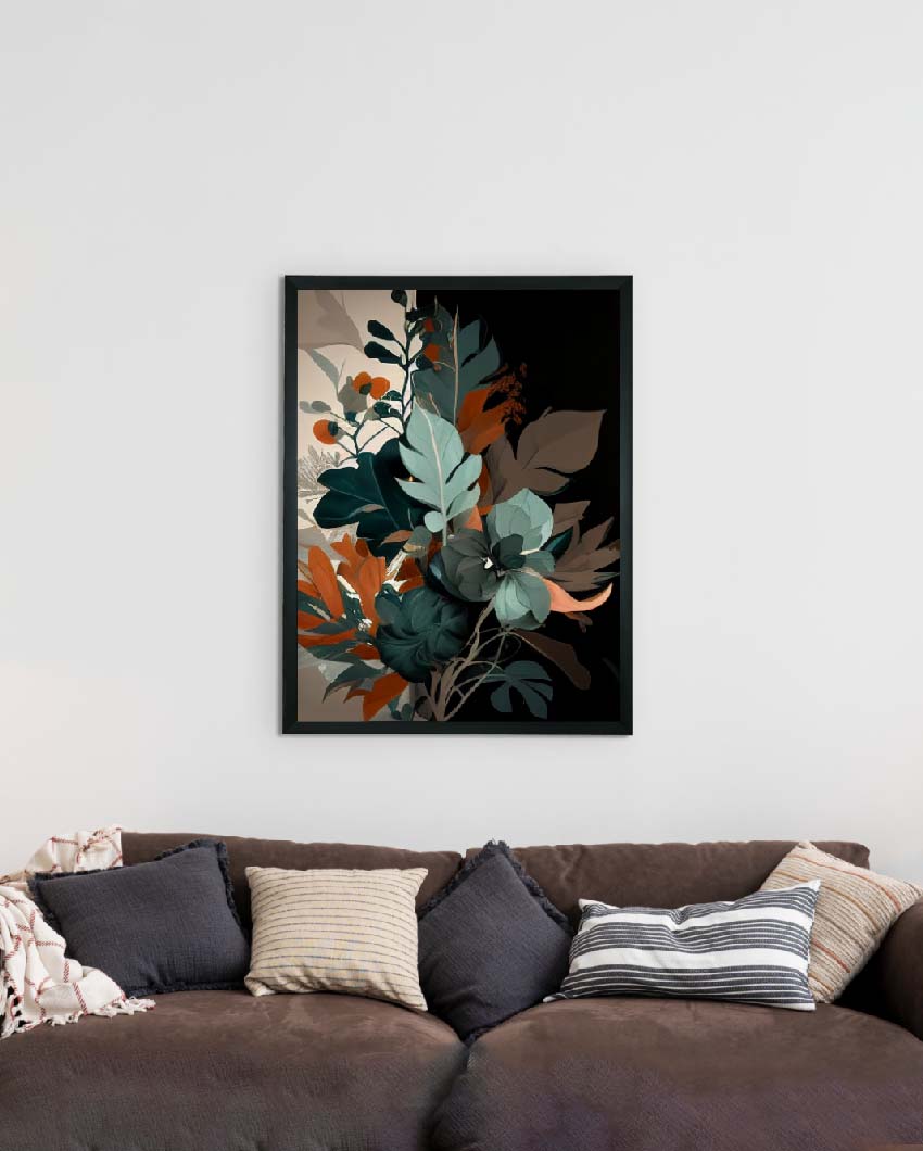 Leaves Artisan Canvas Wall Painting