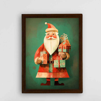 Red Santa Canvas Festive Home Décor Wall Painting