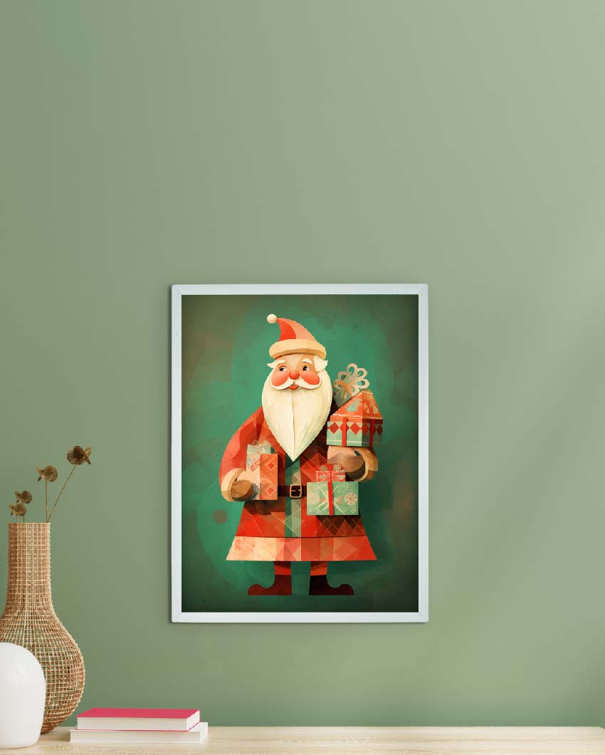 Red Santa Canvas Festive Home Décor Wall Painting