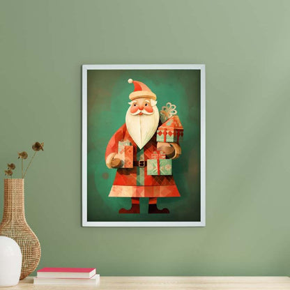 Red Santa Canvas Festive Home Décor Wall Painting