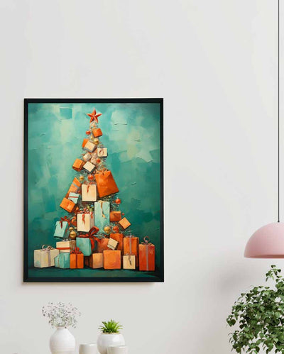 Artisan Tree with Gifts Canvas Wall Painting