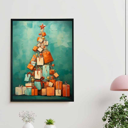 Artisan Tree with Gifts Canvas Wall Painting