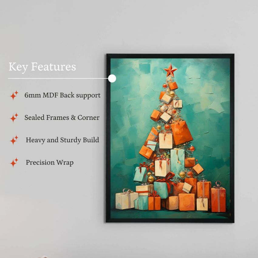 Artisan Tree with Gifts Canvas Wall Painting