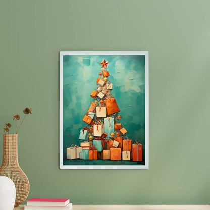 Artisan Tree with Gifts Canvas Wall Painting