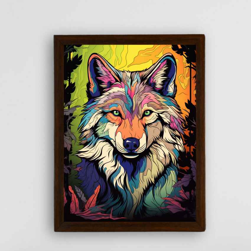 Wolf Wild Life Inspired Abtract Wall Painting