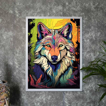 Wolf Wild Life Inspired Abtract Wall Painting