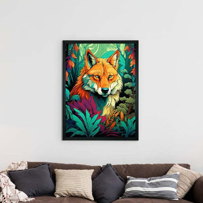 Abstract Wolf Harmony Canvas Wall Painting