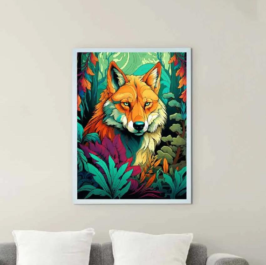 Abstract Wolf Harmony Canvas Wall Painting