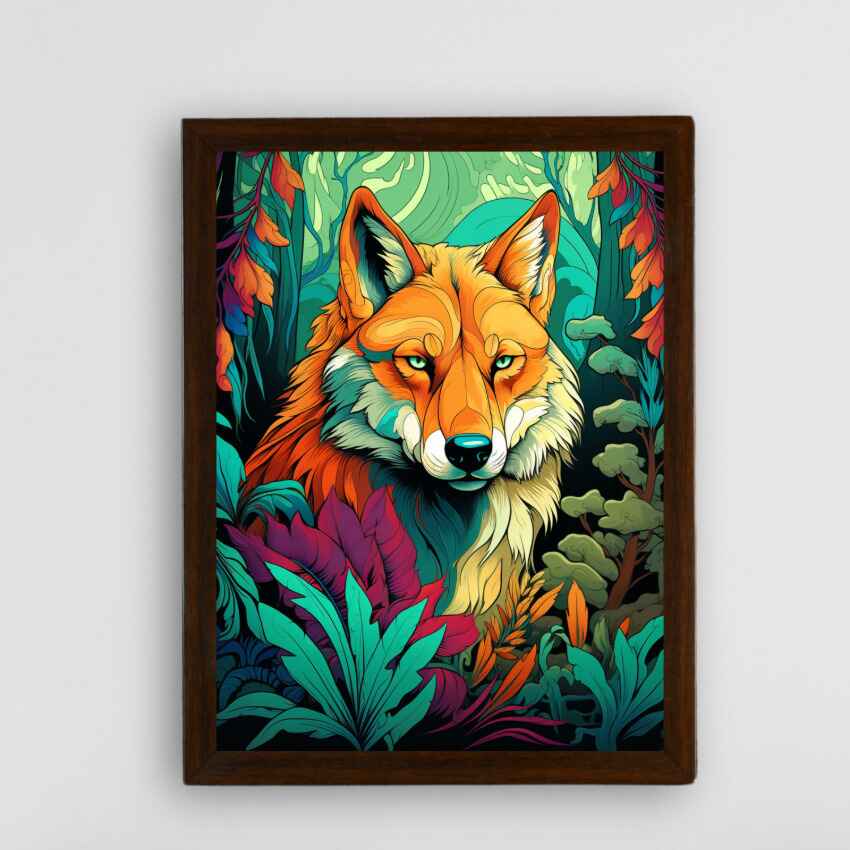 Abstract Wolf Harmony Canvas Wall Painting