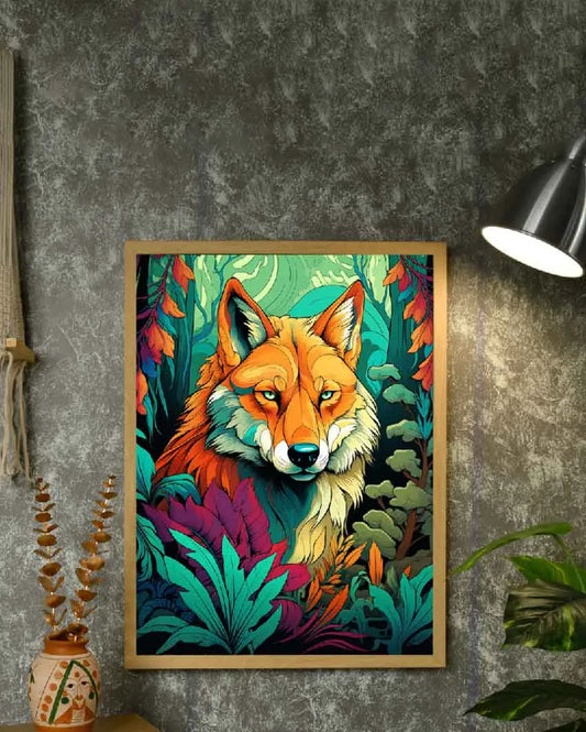 Abstract Wolf Harmony Canvas Wall Painting