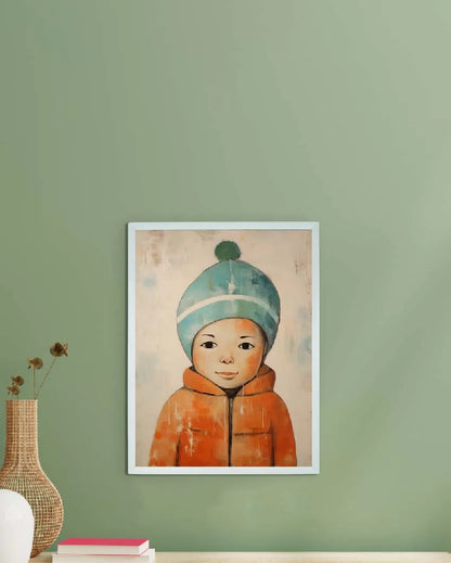 Winter Boy Abstract Canvas Artisan Wall Painting