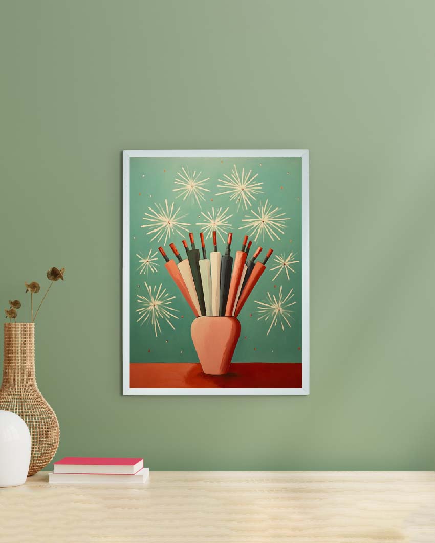 Winter Festive Joy Abstract Canvas Wall Painting