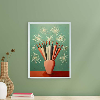 Winter Festive Joy Abstract Canvas Wall Painting