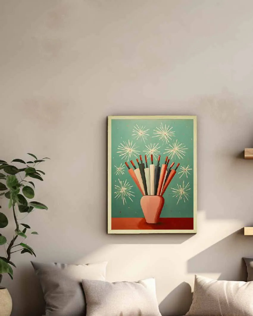 Winter Festive Joy Abstract Canvas Wall Painting