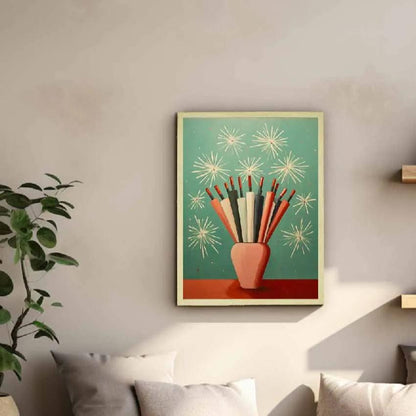 Winter Festive Joy Abstract Canvas Wall Painting