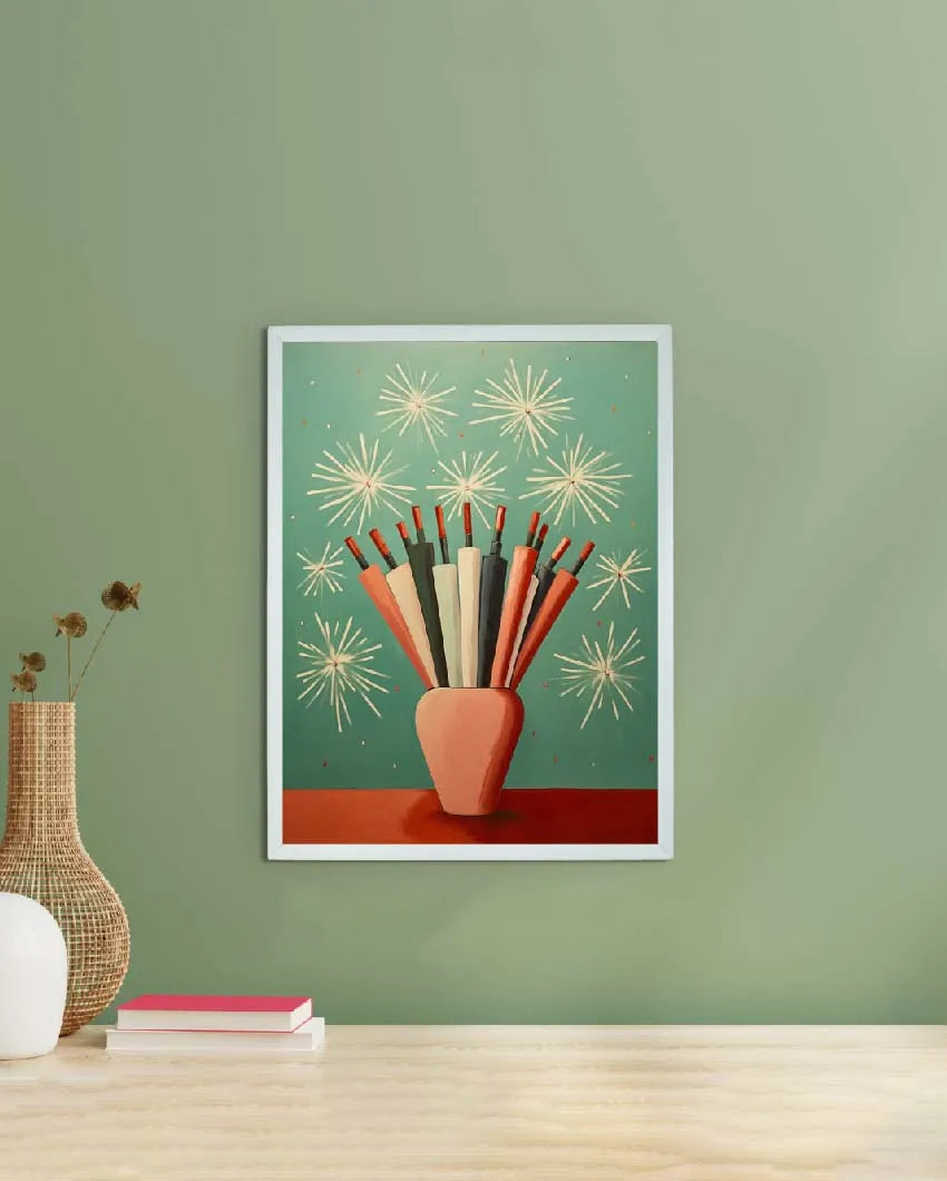 Winter Festive Joy Abstract Canvas Wall Painting