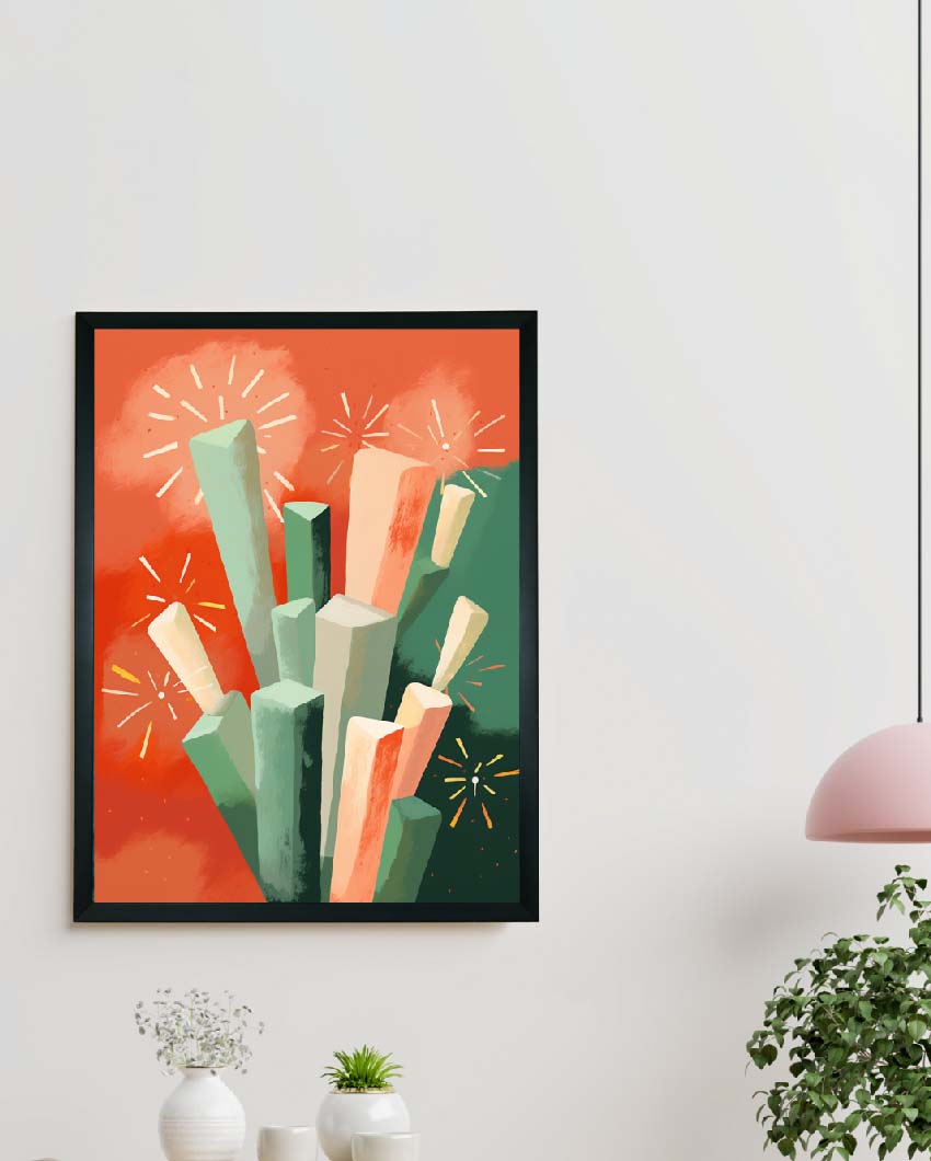 Winter Sticks Abstract Nature Art Canvas Wall Painting