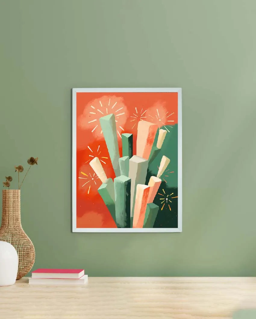 Winter Sticks Abstract Nature Art Canvas Wall Painting